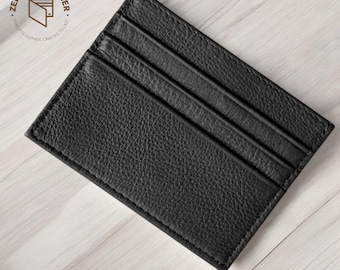 Minimalist Genuine Leather Card Holder – RFID Wallet, Slim wallet, Front Pocket wallet, Credit Card Case for Men & Women