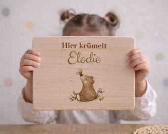 Houten ontbijtplank voor kinderen – gepersonaliseerd met naam