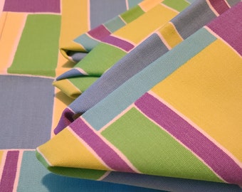 Vintage mod napkins groovy linens set of  six funky fun abstract dinner napkins sustainable living, washable reusable go green retro neon