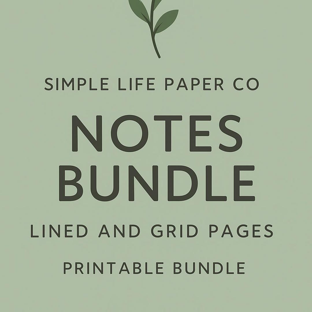 Notes Bundle | Printable Lined, Dot & Grid Paper | Minimalist Note ...