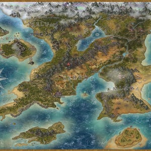Custom Fantasy World Map for Authors / DnD Game Masters (Four Version Process)
