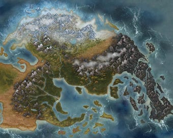 Jasmere Island Blanko, Fantasy Karte – Insel individuell anfertigbar, D&D World Building, Writer’s Tool, Kartographie Druck