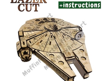 Star Wars, Millennium Falcon, Laser Cut Model, Digital Download, DIY Wood Kit, SVG Files