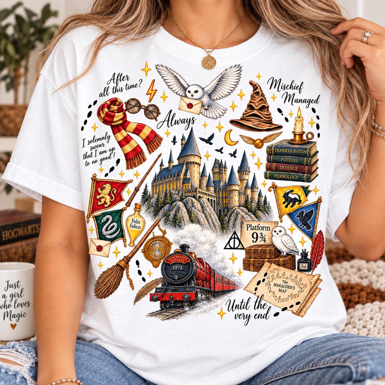 Wizard School PNG, Magical Castle Collage, Owl, Sorting Hat, Train, Broom, Wizard House, Magic Schoo