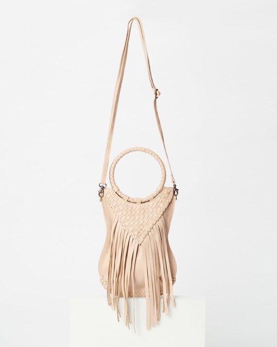 tan fringe purse