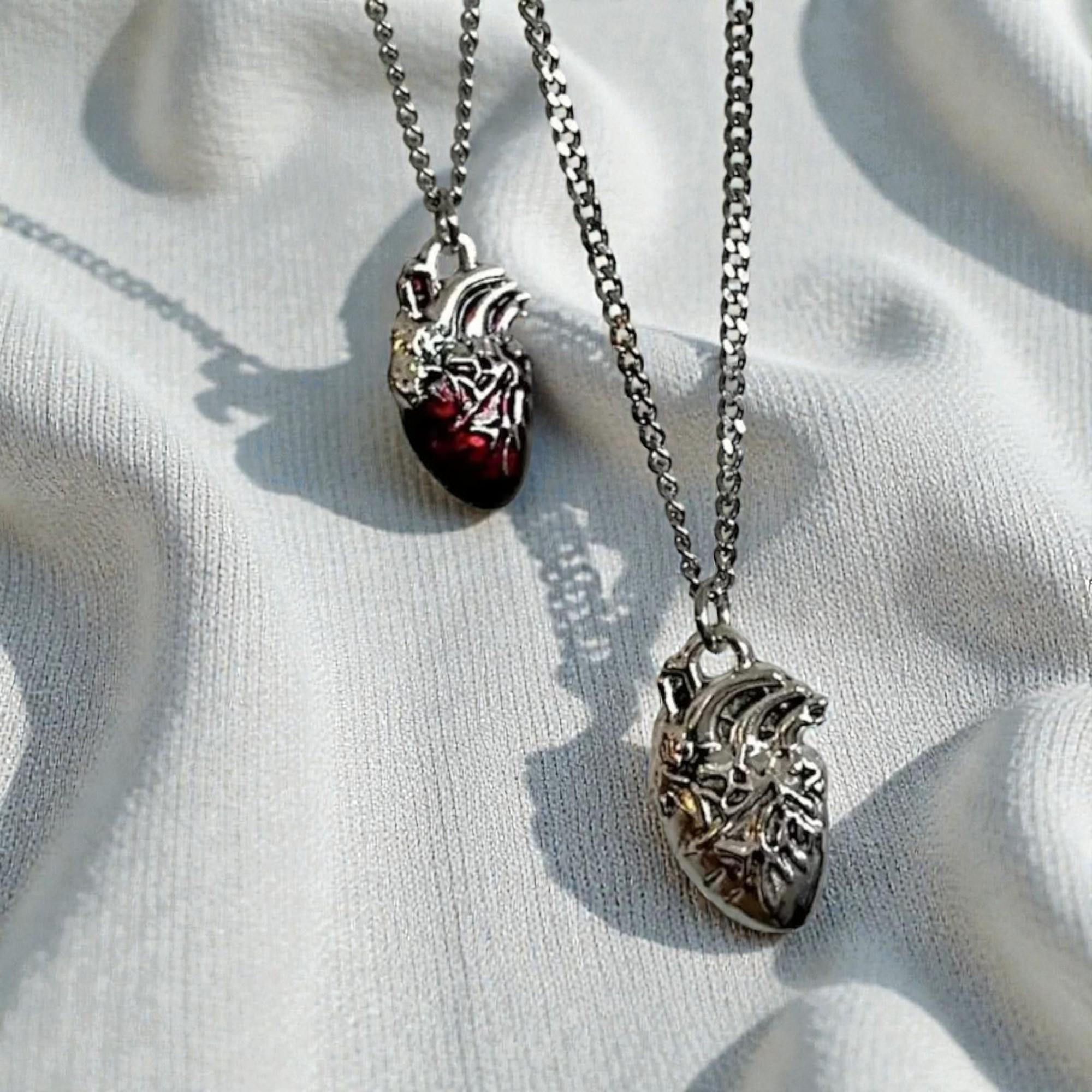Red Grunge Necklace - Etsy 【chainmail】red stone necklace grunge 