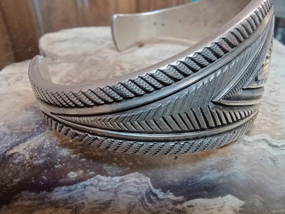 STUNNING Solid Sterling Silver Bracelet By Navajo… - image 7
