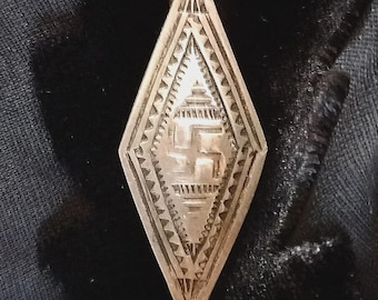 Antique Vtg Navajo Native Sterling Silver Whirling Log Fred Harvey