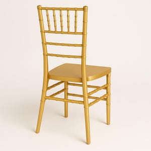 Gold Resin Chiavari Chair for Sale, Wedding Party Seating, Bridal Event Decor, Formal Banquet Chair, Elegant Glam Event Furniture