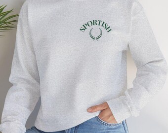 Sportish Laurel Crest sweatshirt | Minimal Athletic Logo Crewneck, Sport Humor Sweater, XS to 5XL