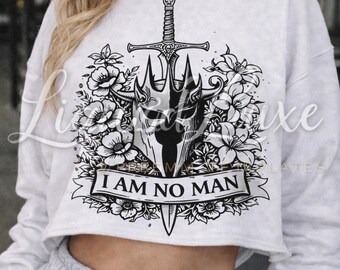 I Am No Man (Eowyn) Black and White PNG T-Shirt or Product Design: LOTR Inspired