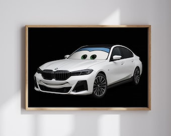 Cars Film Art (Digital Download), Custom Car Illustration, Lightning McQueen