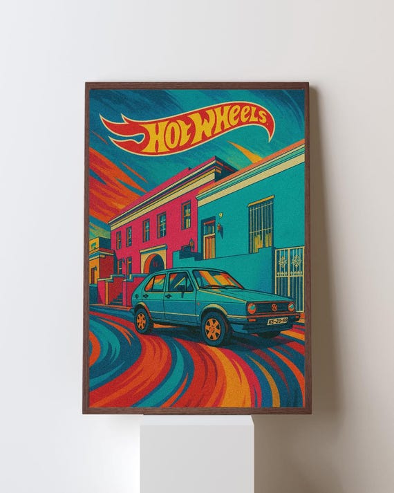 Hot Wheels Retro Car Pop Art Print, Vintage Muscle Car Poster (Digital Download)