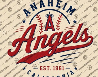 Anaheim Angels geïnspireerde SVG PNG | Vintage retro honkbalontwerp Californië | Cricut sublimatieshirt graphic | Digitale download