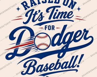 Dodger Baseball PNG SVG-download | Opgegroeid in honkbal! Grafisch | LA-sportshirtontwerp | Sportkunst aan de westkust | Los Angeles
