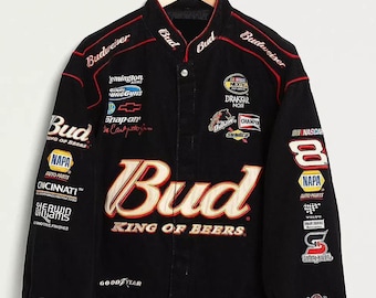 NASCAR Vintage Racing Jacka för vuxna Broderad Bud-jacka