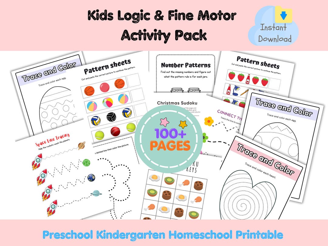 Basic Logic Patterns Kids Activity Pack | Logic, Patterns, Tracing (digital Download) - Etsy