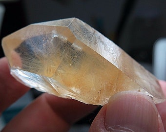Rare Pom-pom Rutile In Natural Lemurian Quartz Crystal Brazil Y 372| Included Quartz Gemstone