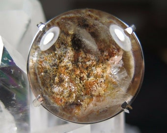 Video72 Ct. Colorido jardín Phantom cuarzo de plata de ley anillo de plata tamaño 9 - C 165