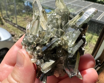 Natural Pure Quality Quartz Cluster With Chlorite Ganesh Himalaya Nepal - H140