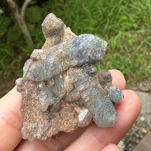 Rare Blue Quartz Cluster with Indicolite Tourmaline Brazil H201