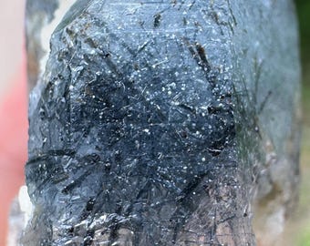 Rare Blue Quartz Cluster with Indicolite Tourmaline Brazil H204