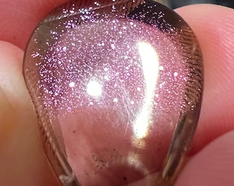See Video! Pink Fire Quartz With Rare Covellite Inclusions from Brazil - B7