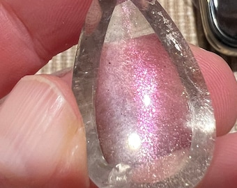 See Video! Pink Fire Quartz With Rare Covellite Inclusions from Brazil - B7
