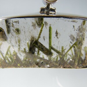 144 ct. Epidote Quartz Crystal/ Rutilated Quartz Sterling Silver Pendant LY 575 image 5