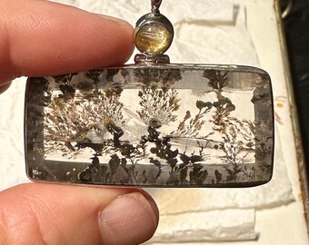 134ct. Dendritic Quartz Crystal Sterling Silver Pendant H113