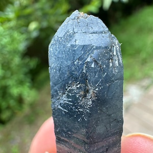 Rare Blue Quartz with Indicolite Tourmaline Brazil H200