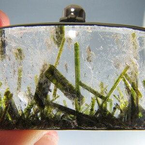 144 ct. Epidote Quartz Crystal/ Rutilated Quartz Sterling Silver Pendant LY 575 image 8