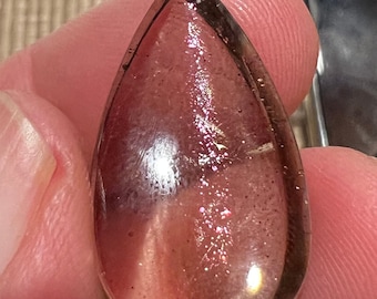 See Video! Pink Fire Quartz With Rare Covellite Inclusions from Brazil - B7