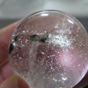 1.81" Rare Green Actinolite Amphibole In Quartz Crystal Sphere Y 209