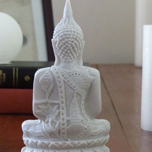 Thai Buddha, Lotus, Buddha Méditation, Blanc Marbr, Zen Bien être,  Artisanale, Collectionneur, Bonne sante, Orientale, Gift