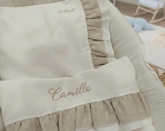 Set Lenzuola Artigianali Ricamate a Mano - Personalizzabili  culla, carrozzina, next to me, stokke, levin felin