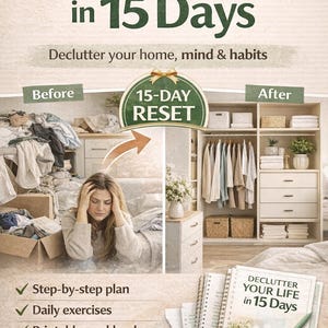 Minimalist Home Decluttering Guide PDF | Home Organization Workbook | Clear Your Space, Clear Your Mind | Digital Download