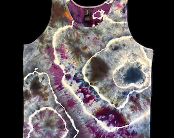 Camiseta sin mangas con escote redondo y estampado tie-dye Geode Ice - Unisex XL
