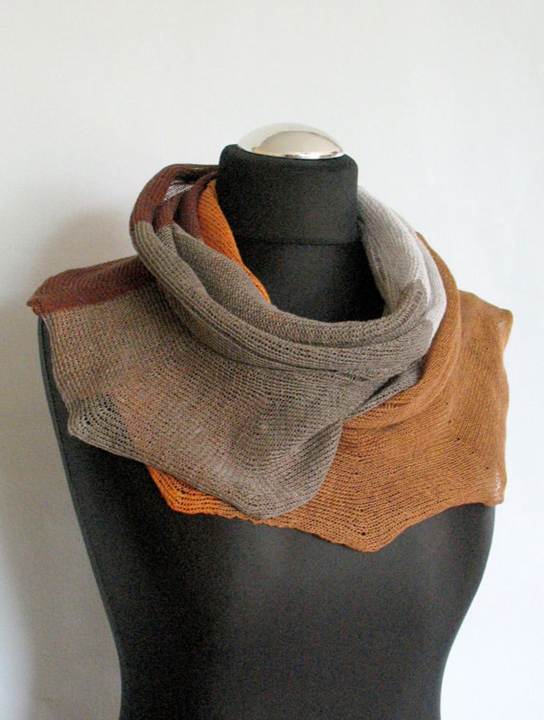 Linen Scarf Gray Infinity Scarf Cowl Wrap Etsy