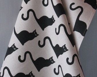 Linen Cotton Dish Towels Halloween Decor Tea Towels Cat Black Tea Towels set of 4