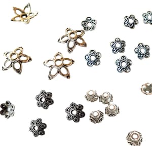 Sterling bead caps silver color 6mm - 10mm Sterling Silver