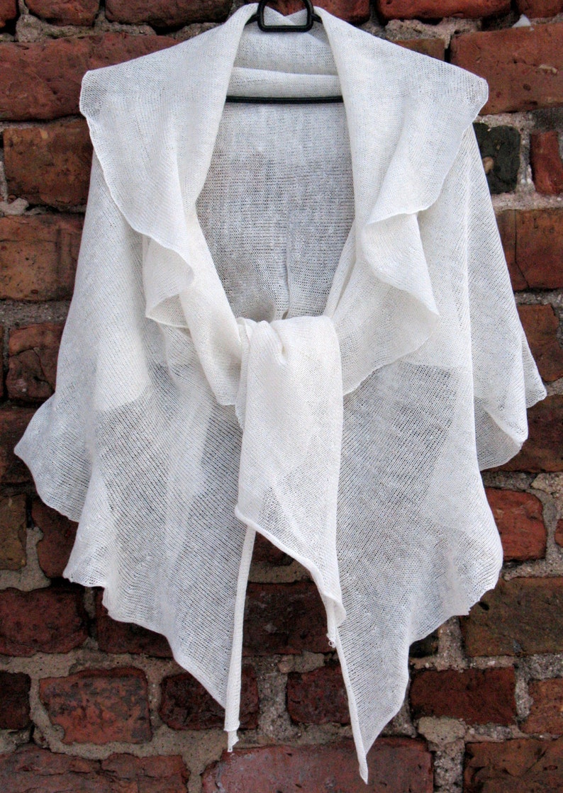 White Linen Scarf Shawl Wrap Stole Light Etsy