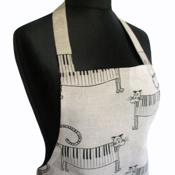 Kitchen Apron for Women and Men Adjustable Chef Cooking Apron Black Cat