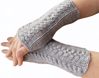 Wrist warmer gray , Acrylic Wool