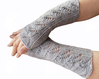 Wrist warmer gray , Acrylic Wool