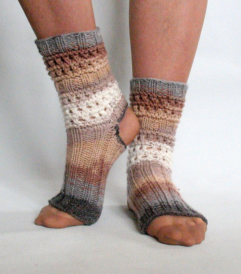 Yoga Socks Dance Pilates Ballet Brown Beige Gray Leg Warmers ankle warmers dancer