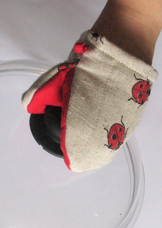 Oven Mit Ladybug Quilted Oven Glove Red Black Kitchen Decor Etsy