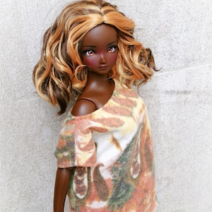 Handmade Doll Clothes for 24&quot; Smart Doll Pear Body, Oversize Off Shoulder Tunic Dress and Capri Leggings, Created by dolltraveller