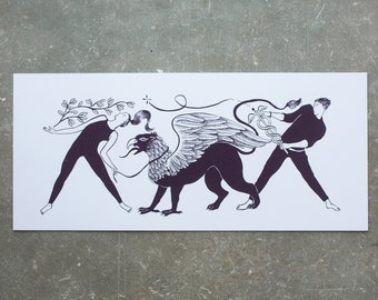 Griffin Screen Print, Wall art, Wall decor, Silkscreen - Magic