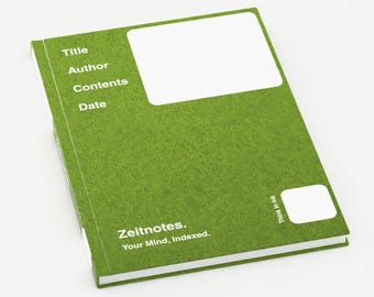 Aubrey - Green Felt Design A5 Hardback Analogue Zettelkasten Notebook